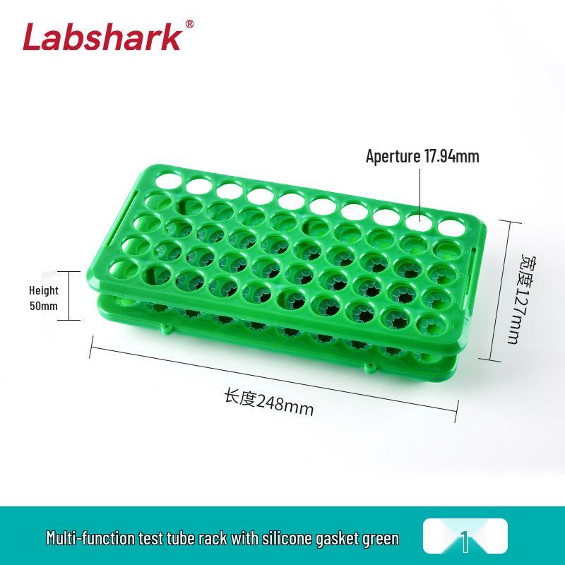 50-Hole Multifunctional Test Tube Rack: Acid, Alkali, and High-Temperature Resistant with Silicone Pad