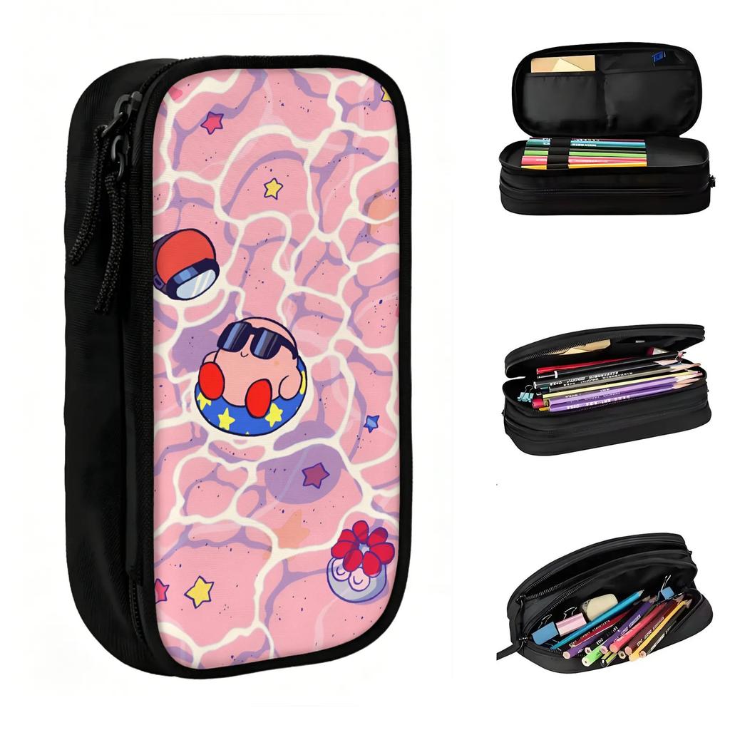 Custom Cute New K-Kirbyes Manga Pencil Cases for Boys Girls Large Capacity Pen Bag Box Stationery