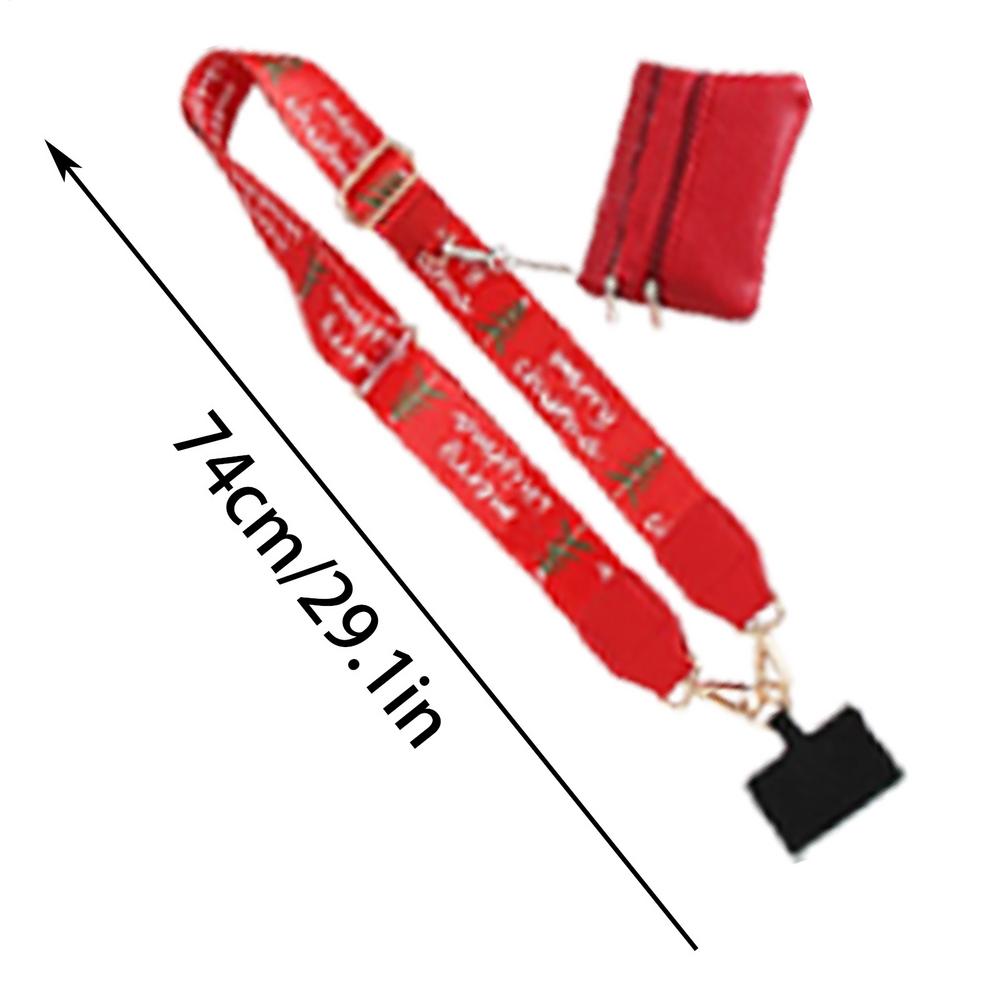 Mobile Phone Lanyard Christmas Neck Strap with Zippered Pouch Stylish and Beautiful Necklace Lanyard for Travel Business Daily