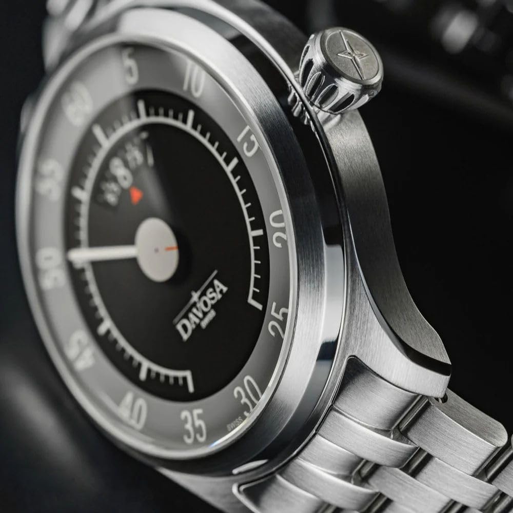 Davosa Newton Speedometer Automatic Swiss Silver Watch, Made, 161.587.20, Men's,