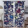 Set Of 2 Elegant Painted Design Room Curtains Camera Window Curtain Home Interior Shades Tulle Bedroom Living For Sleeping Area Made Polyester