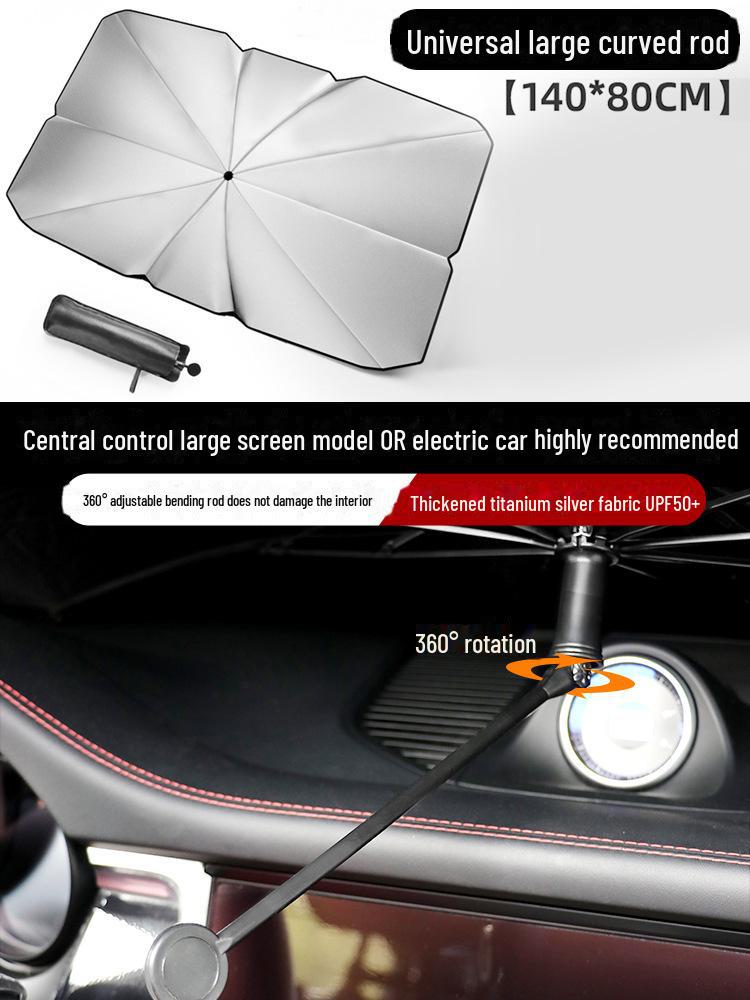Umbrelă de soare pentru mașină - Husă termoizolatoare pliabilă pentru parbriz