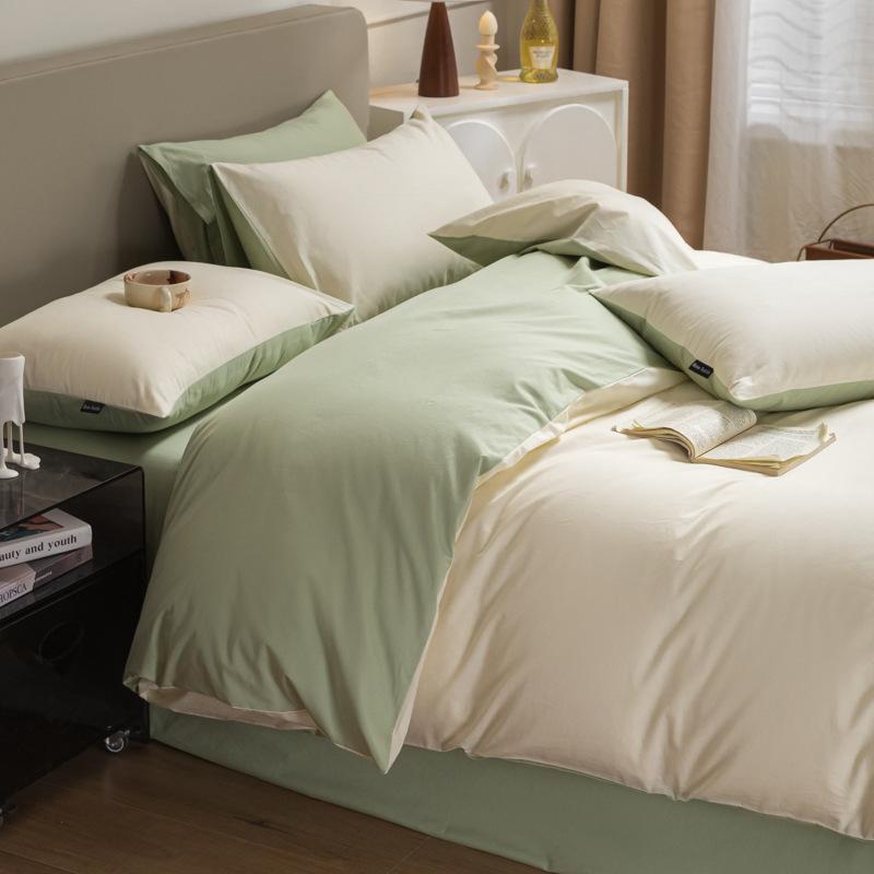 

2 высококачественных комплекта постельного белья из длинноволокнистого хлопка 80, пододеяльник и простыня из чистого хлопка, трехпредметный хлопковый комплект с шапкой для кровати 1.2 Sheet3pcs quilt 1.5*2m