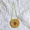 Borsa a tracolla rotonda piccola Daisy: Portafoglio per Cellulare e Monete, Borsa a Tracolla Intrecciata per Vacanze al Mare e Giornate in Spiaggia
