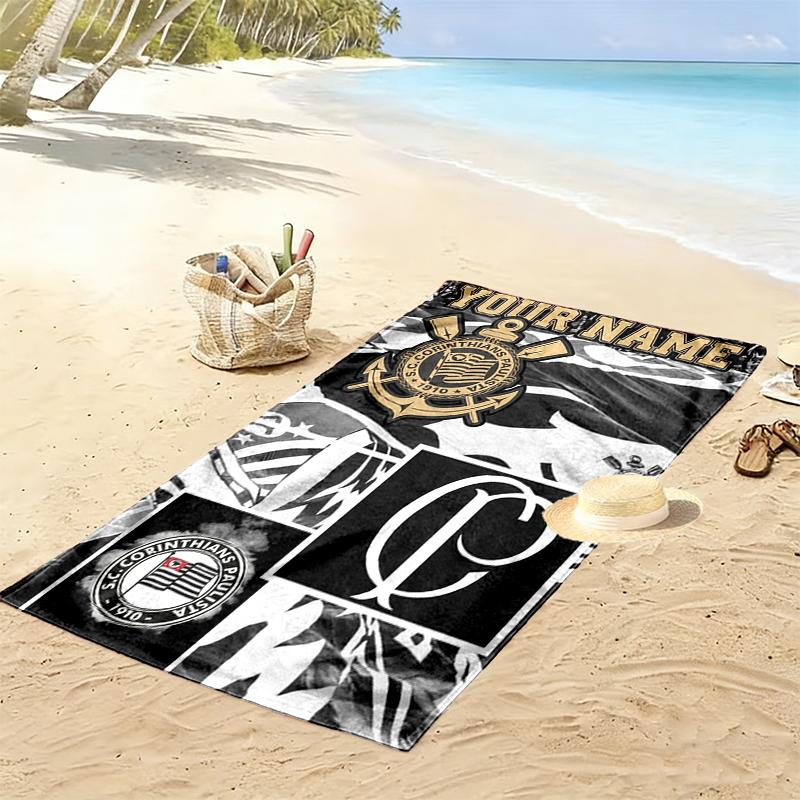Custom Name Corinthians Print Beach Towel, Large Soft Quick Dry Towel for Beach Camping Swimming