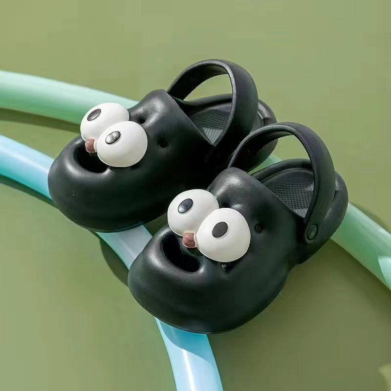 Cute Large Eye Dog Slippers Adorable Women's Summer Beach Sandals Casual Design