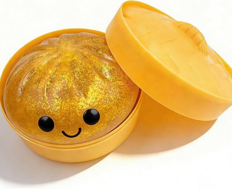 Rainbow Color Steamed Bun Squishy Toy Cute & Adorable Design Stress Relief Soft Rebound Portable Simulation Bun Toy Decorations