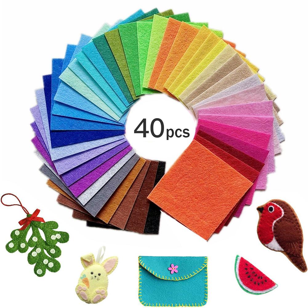 

40pcs 1mm Mixed Color Non-Woven Felt Square Children s Cutting Art DIY Handmade Cloth For Tailoring Decorative Craft