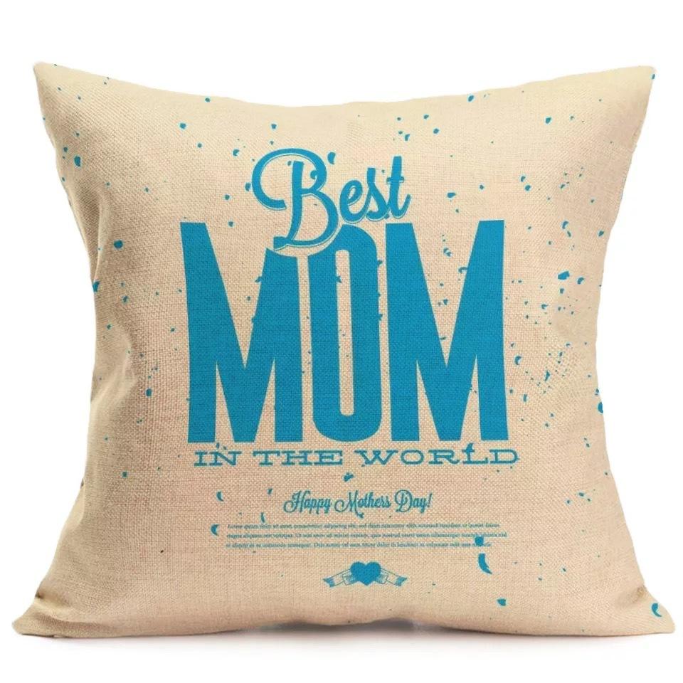 New Mother's Day Gift Text Love Pattern Pillowcase Linen Print Decorative Pillow Cushion Cover