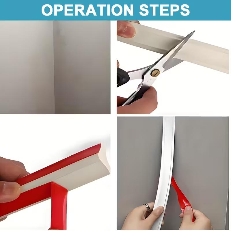 1PC 1/3meters Self-adhesive Wall Inner Corner Line Molding Caulk Ceiling Internal Corner Skirting Line Edge Trim Strip DIY Home