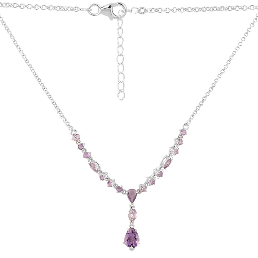Silver Necklace with Natural Amethyst 2.34ct, Amethyst (2114741)