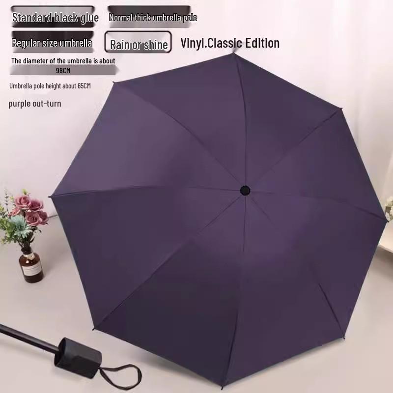 Extra-Large Three-Fold Umbrella for Men & Women - 12-Bone, Dual-Use for Sun & Rain, Fits Up To Three People