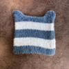 Ears Design Cats Knit Cap With Stripe Style For Daily Cold Weather Use Outdoor