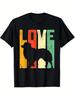 Men's Round-neck Short-sleeve T-shirt with Australian Shepherd Pet Owner Design, Versatile for All S