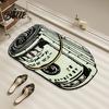 Long-lasting Carpet Soft for Bedroom Money Patterned Mat Creative Absorbent Floor Rug Pattern Living Room