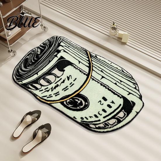 Long-lasting Carpet Soft for Bedroom Money Patterned Mat Creative Absorbent Floor Rug Pattern Living Room