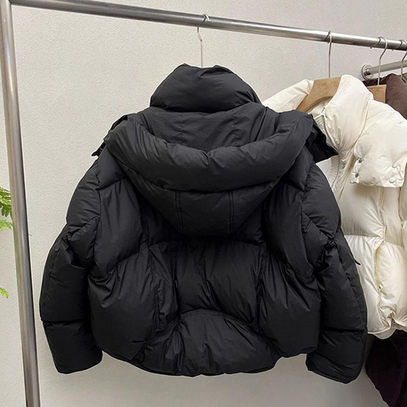 Women's Down Cotton Jacket Winter Loose Hooded Parkas Female Coat Korean Short Thick Warm Cotton Padded Outerwear Ladies Top