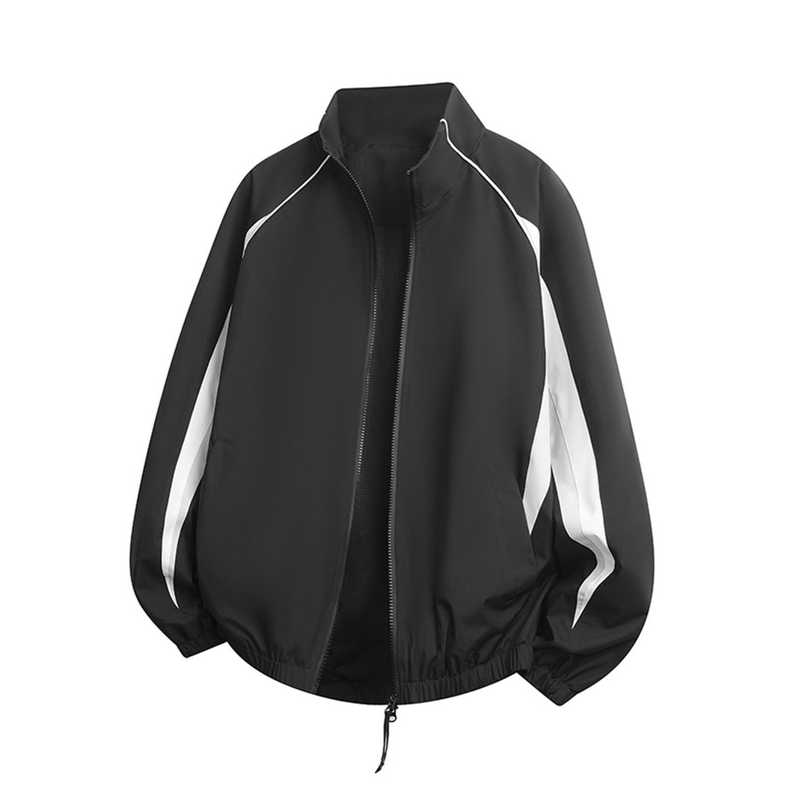 

Стеганая спортивная куртка со стойкой, уличная, ветрозащитная, для холодной погоды, мужская, повседневная, модная, на молнии XL чёрный