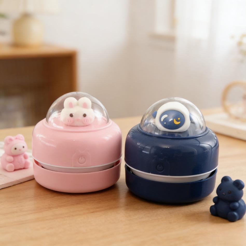 Doll-Style Mini Handheld Electric Vacuum Cleaner for Desktop & Keyboard Dusting