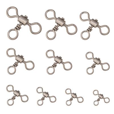 Srolling Trident 3 Way Bearing Swivel T-shape Fishing Swivels Cross Line Fishhook Connector