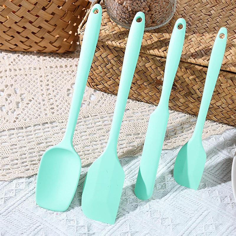 4Pcs/Set Non Stick Heat-Resistant Silicone Spatula Set Kitchen Utensils With Cream Scraper For Cooking Mixing Baking Tools