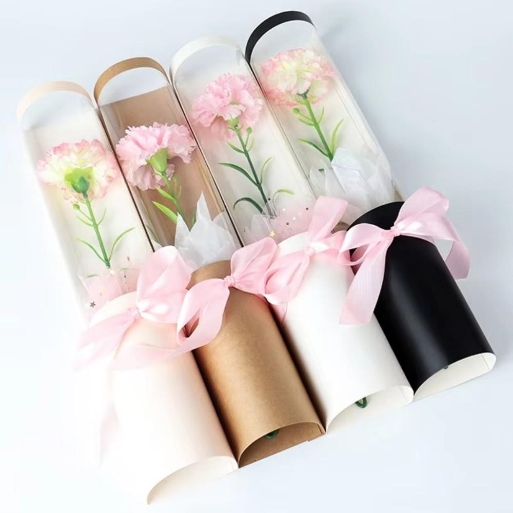 5pcs Romantic Rose Flowers Box Transparent Bouquet Packaging Bags Flower Wrapping Bags  Mother's Day