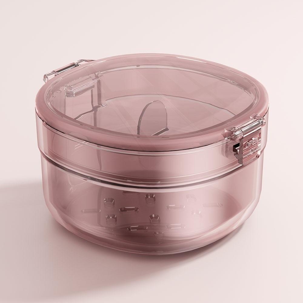 Portable Double Layer Braces Box Draining Transparent Denture Cleaning Box Sealed Mini Orthodontic Retainer Case