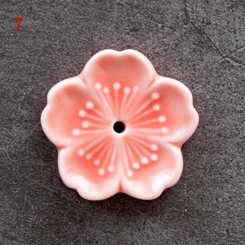 Cherry Blossom Incense Burner Home Ceramic Decor Incense Stick Holder Aromatherapy Censer Office Teahouse Ornament
