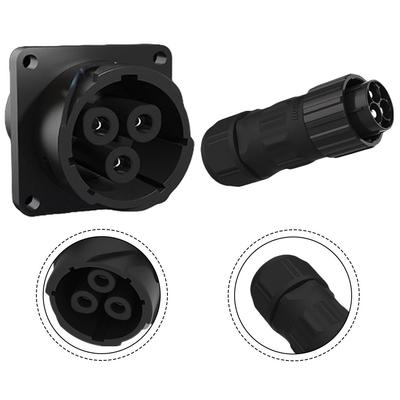 Aviation Connector 3pin 80A 600V with Waterproof IP67 and Flame Retardant Nylon V0 for Energy Storage Power Output Input