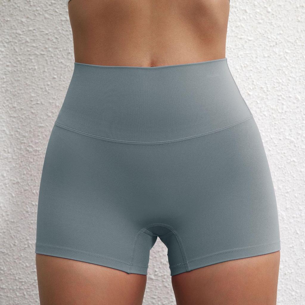 Plain Color High-Stretch Yoga Shorts - Soft, Three-Quarter Length Base Layer