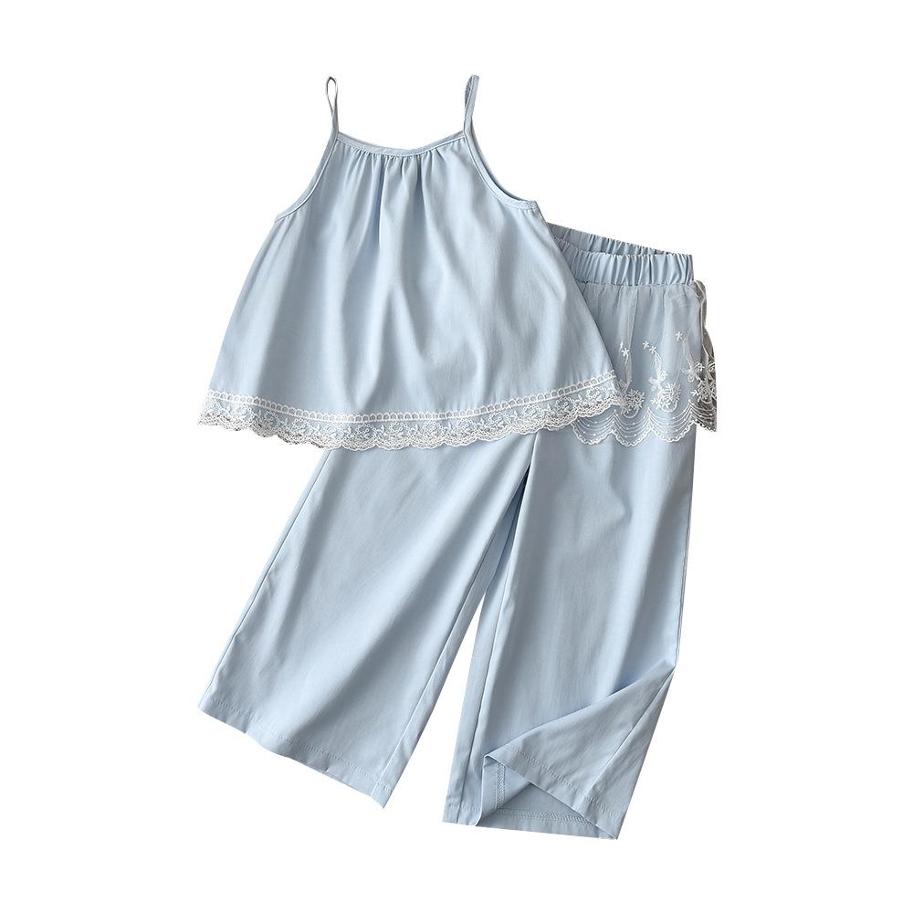 Girls Summer Ruffle Camisole And Wide Leg Pants 2 Piece Set Cute Baby Girl Casual Outfit