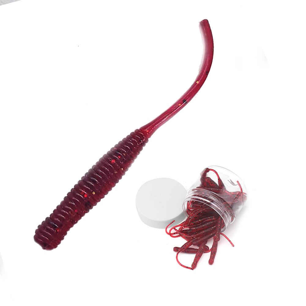 

50 шт. Рыболовная приманка Swing Impact 37 мм 0,6 г Червь Шэд Мягкий Эластичный Лопаточный Т-образный хвост Резиновый Свимбейт Воблер Силиконовый Набор приманок