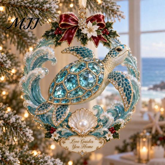Marine Life Theme Party Supplies Christmas Ornament, Acrylic Ocean Animal Hanging Decor for Tree, Sea Ornaments Festive Holiday Pendant Home