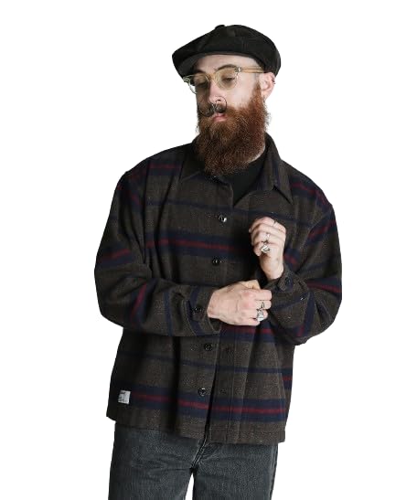 

Schott Blanket Flannel LS Shirt, Men s, Size M, 050, Brown, 782-4220004