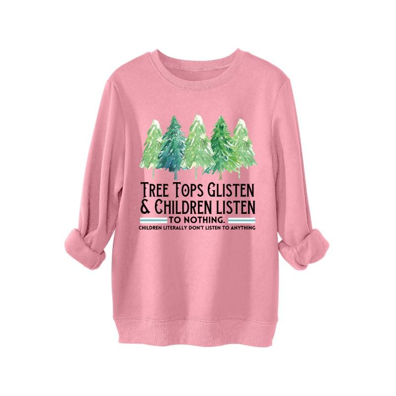 Tree Tops Glisten Kids Thick Sweatshirt Comfortable Fashion Printed Pullover