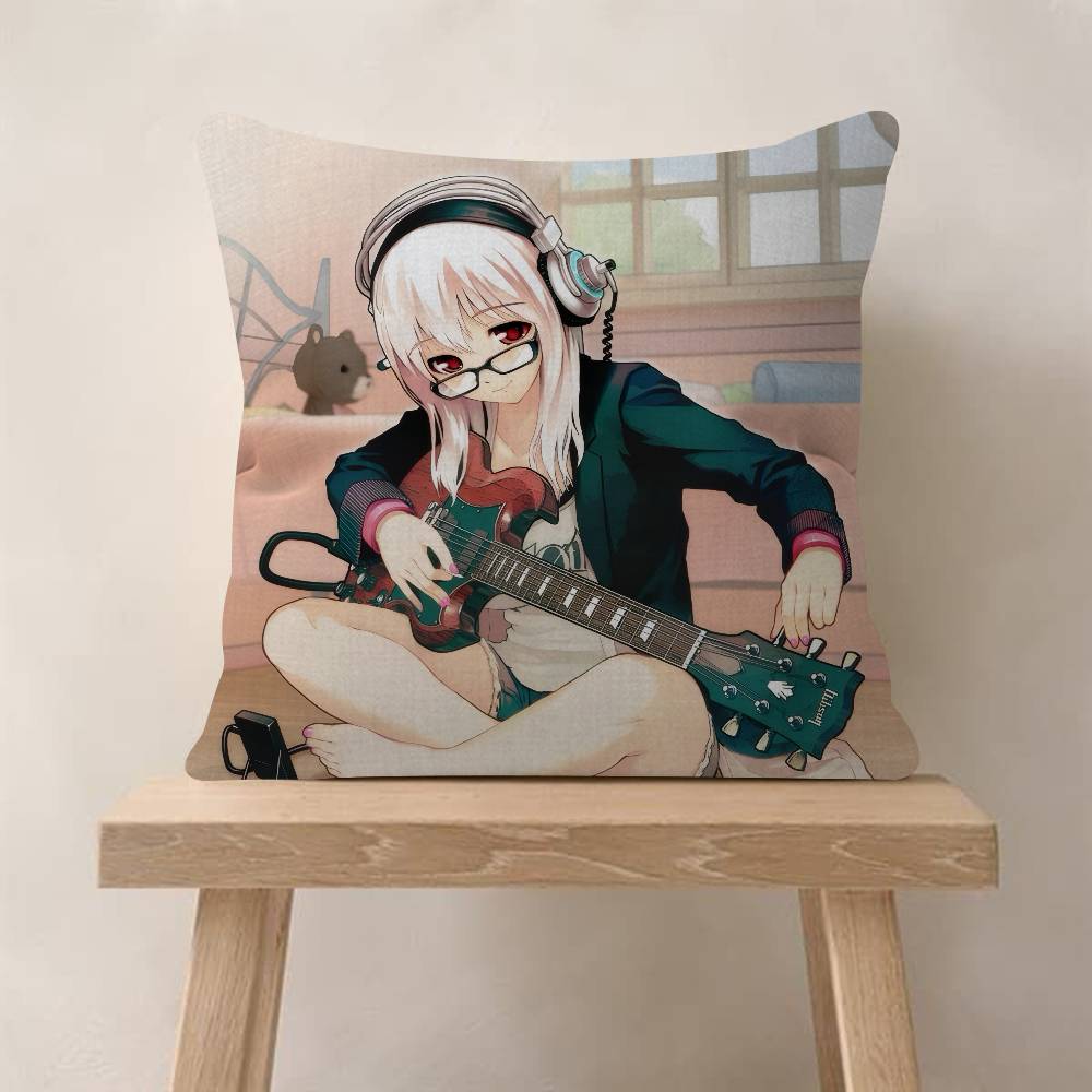 Beautiful Super SSonico Anime  4545cm Cushion Cover Pillow Cover Decor Pillowcase Home Pillowcase for Couch Pillow