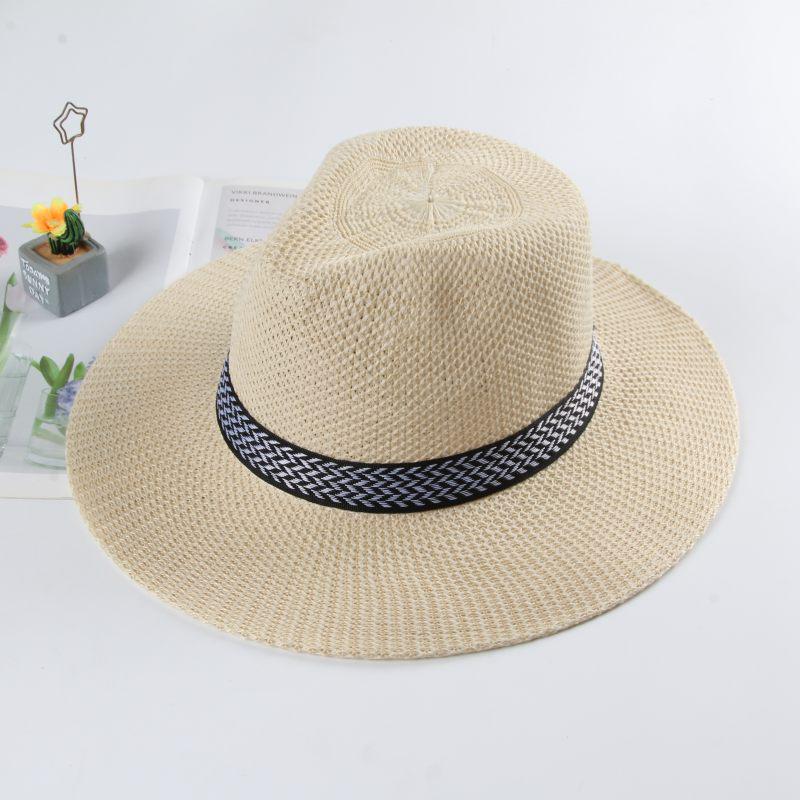 Men's Summer Straw Fedora - Sun Protection Hat for Middle-Aged and Elderly