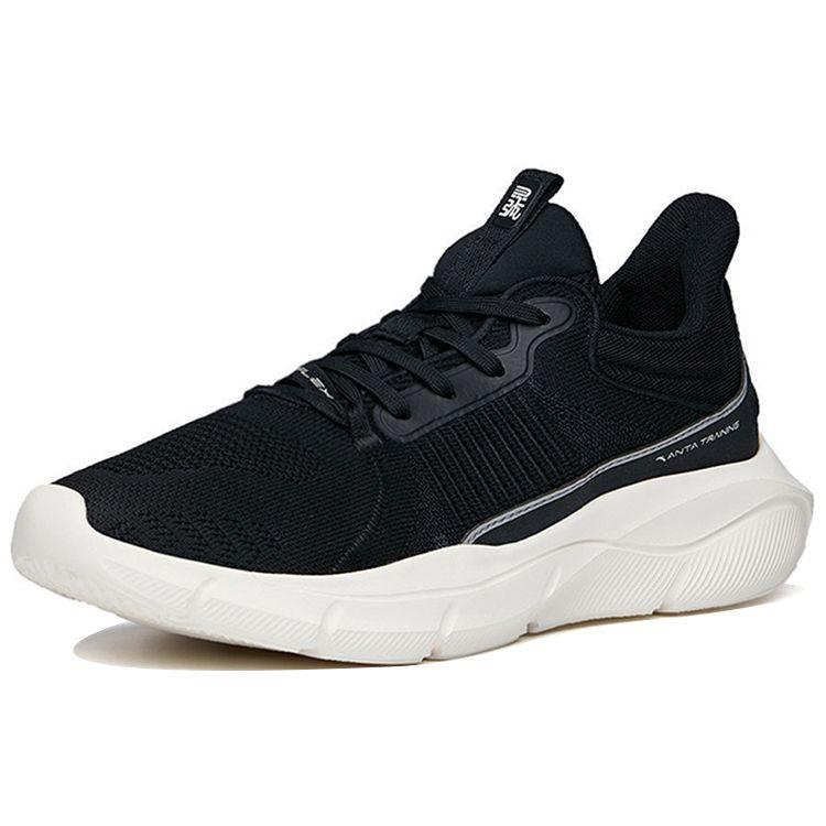 Anta Linghu Fabric Synthetic Leather Wear-Resistant Low-Top Training Shoes Men Sneaker Black White Gray 112127703-5