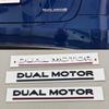 3D ABS Litery Logo Samochodu DUAL MOTOR Tylny Bagażnik Emblemat Odznaka Naklejka Naklejki Do Tesla Model 3 Model X Model S Y Akcesoria