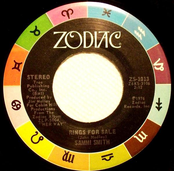 

7inch Record SAMMI SMITH - Rings For Sale ZS1013 ZODIAC 1976 US Country/Folk Used
