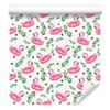 Flamingos Wallpaper in White, Powder Pink and Green for Living Room and Bedroom 50x1000