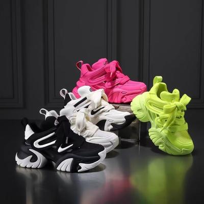 Fashion Small Height-increasing Shoes Breathable Dad Shoes Spring and Autumn Women's Versatile Mesh Casual Shoes Sports Shoes