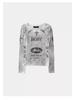 Badblood BCAC Series Retro Print Distressed Slim-Fit Long-Sleeve Women's T-Shirt