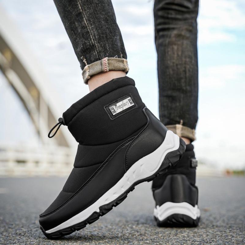 2025Neue Herrenstiefel Plüsch Warme Stiefeletten Outdoor Rutschfeste Schneestiefel High Top Lässige Baumwollschuhe für Herren Winter Botas