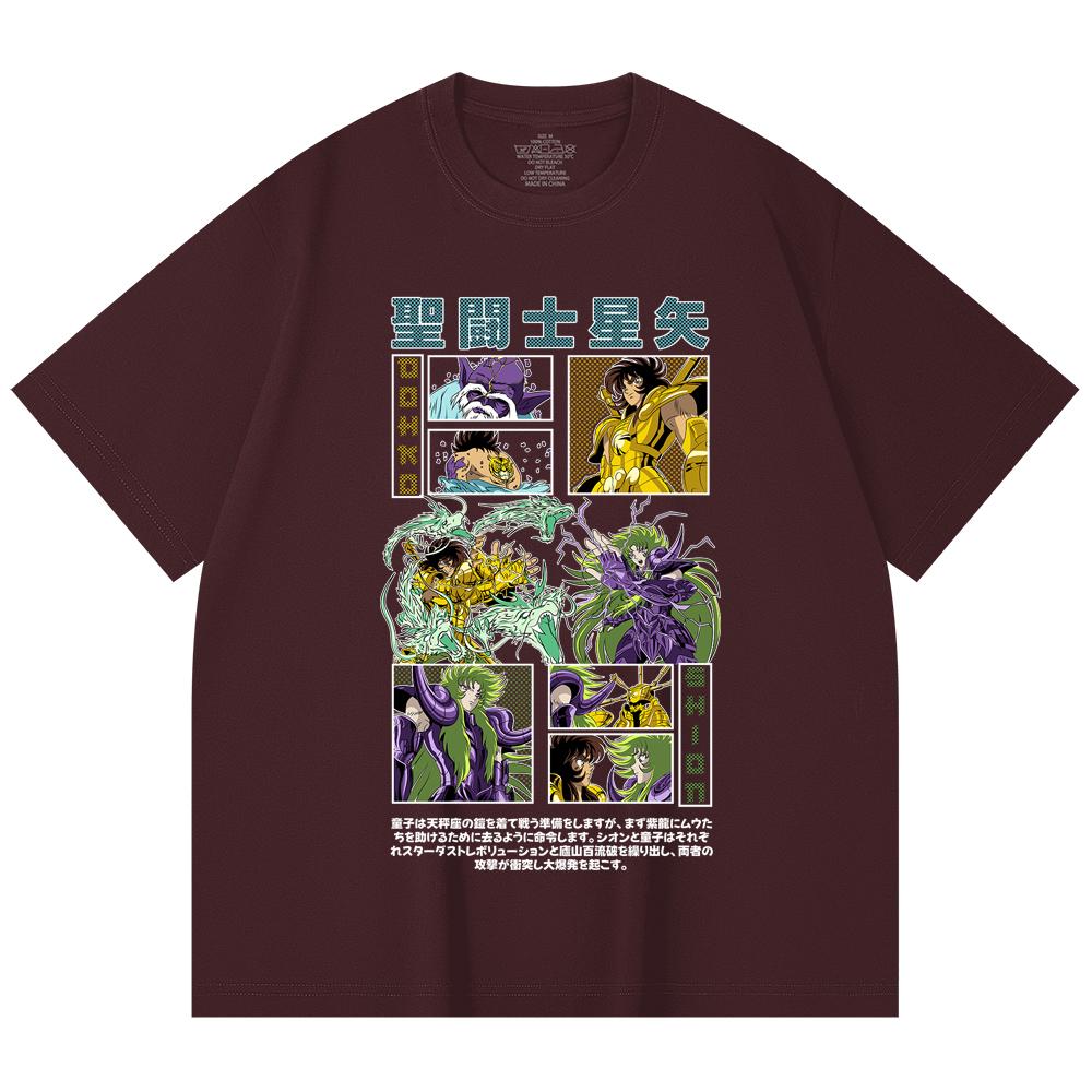 

230 Gsm 100% Cotton Saint Seiya V5 Dohko Shion Print Unisex Heavy Cotton T Shirt 2XL