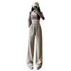 Overalls women's spring and autumn summer new high waist loose drape ruffian large size casual wide-leg sweatpants