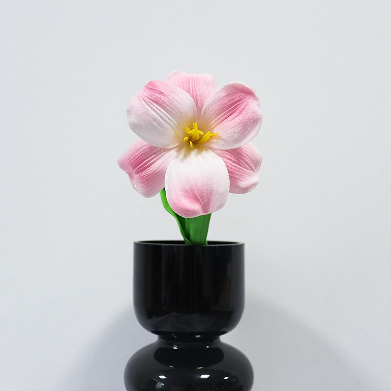 40cm Smiling Brownie Tulip Simulation Flower Wedding Bouquet Fake Tulip Interior Decoration PU Simulation Tulip 1pc розовый