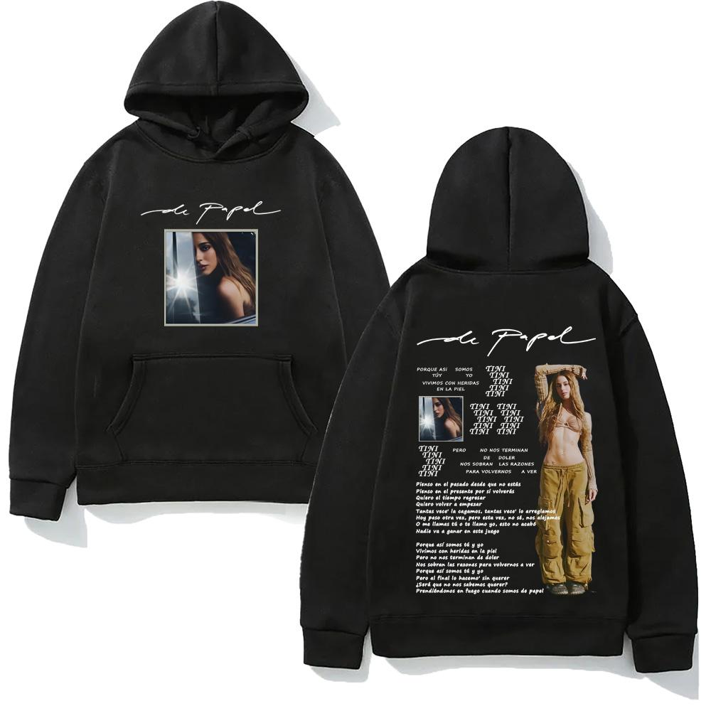 TINI -De Papel Hoodie Graphic Printing Fleece Sweatshirts Singer's Same Style Clothing Long Sleeve Pullovers
