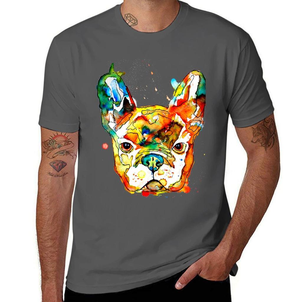 Bulldog Frances T-shirt Cotton T Shirts Man 100% Cotton T Shirt Pack Cotton T Shirts High Quality T-shirt