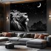 Starry Night Lion Tapestry Perfect for Bold Majestic Unique Home Decor with Celestial Charm and Mystical Appeal